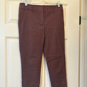 Dress pants maroon check pattern Size M